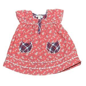 Matilda Jane Friends Forever Evelyn Floral Corduroy Dress Coral White 6-12 Mos